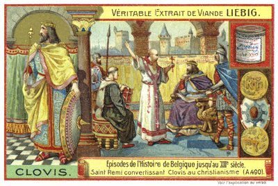 Saint Remi convertissant Clovis Ier, roi des Francs, au christianisme, 490 - European School